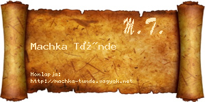 Machka Tünde névjegykártya